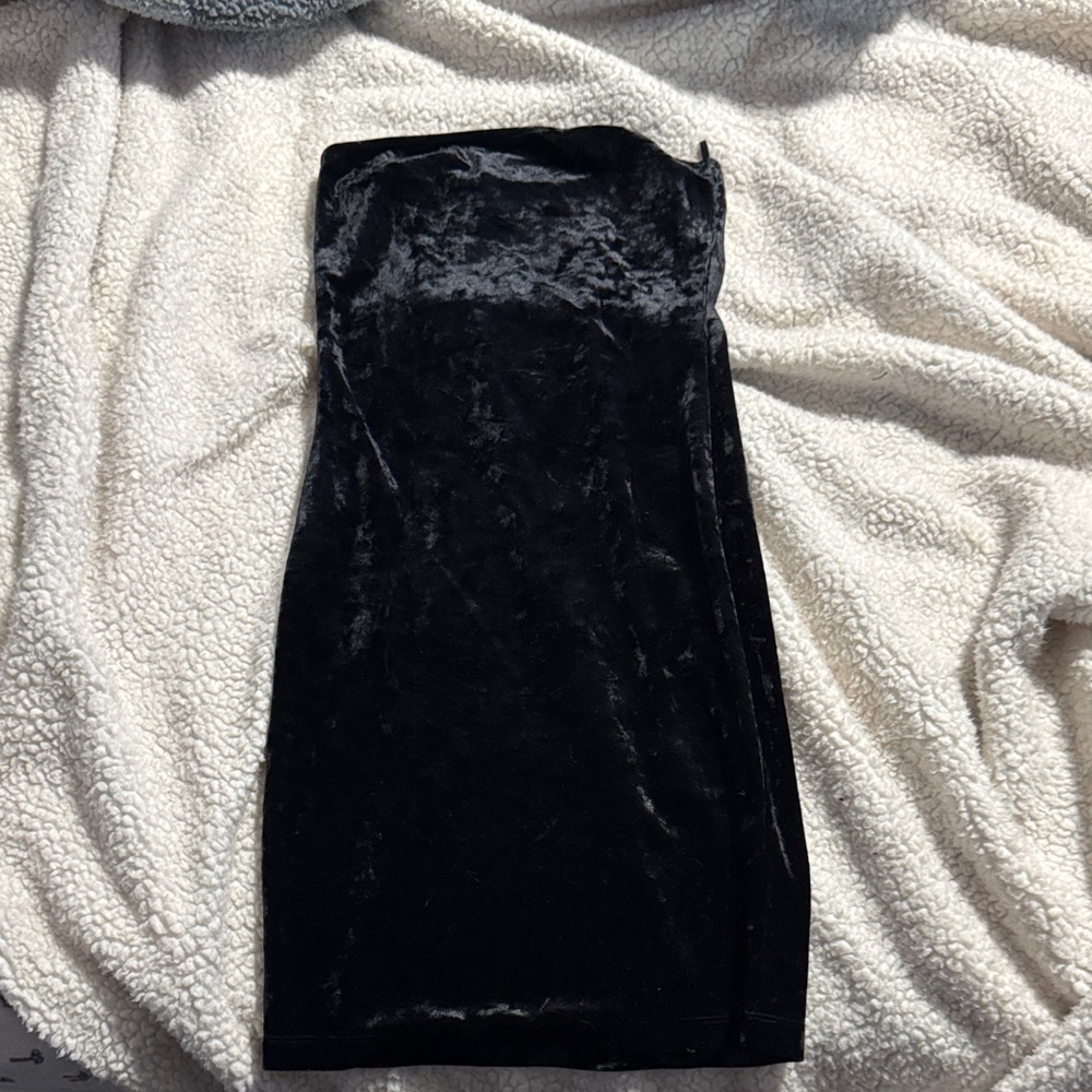 Garage Black Velvet Mini Dress
